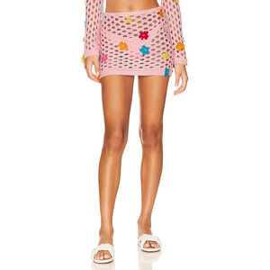 Lovers And Friends 'Flower Power' Pink Floral Accent Skirt Size S